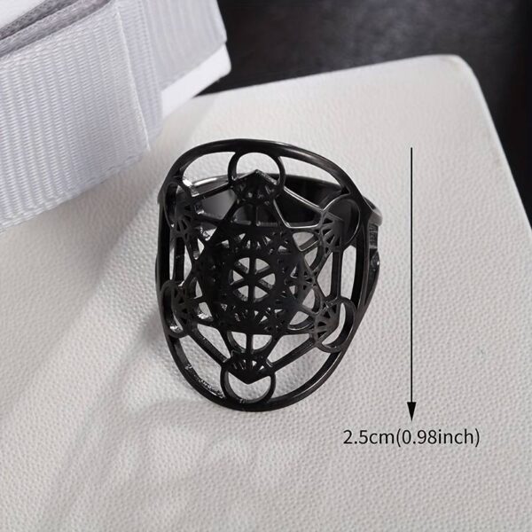 Bague cube de Metatron en acier inoxydable – Image 6