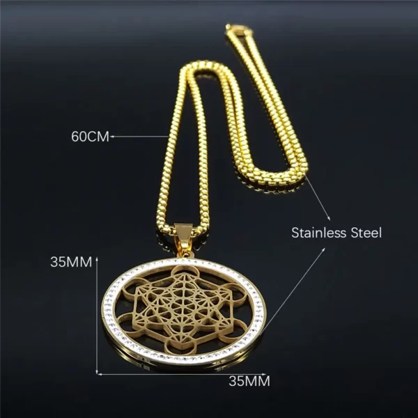 Pendentif Cube de Metatron en acier Inoxydable – Image 4