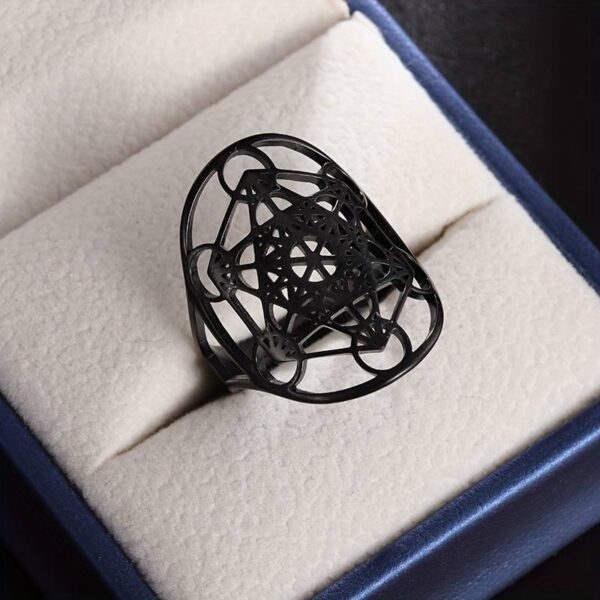 Bague cube de Metatron en acier inoxydable – Image 3